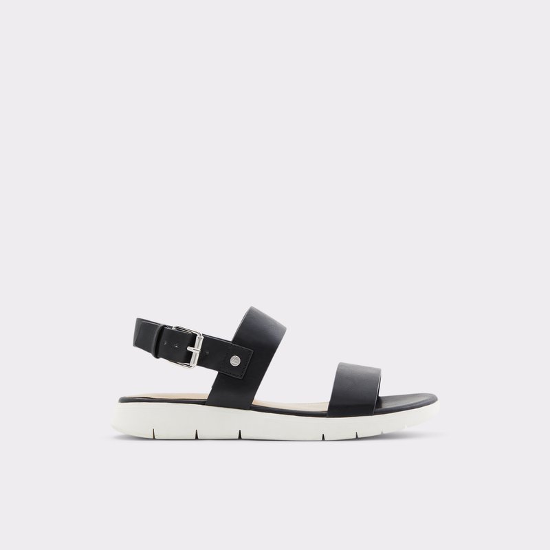 Women\'s Aldo Woema Flat Sandals Black | 6973-OTEVG