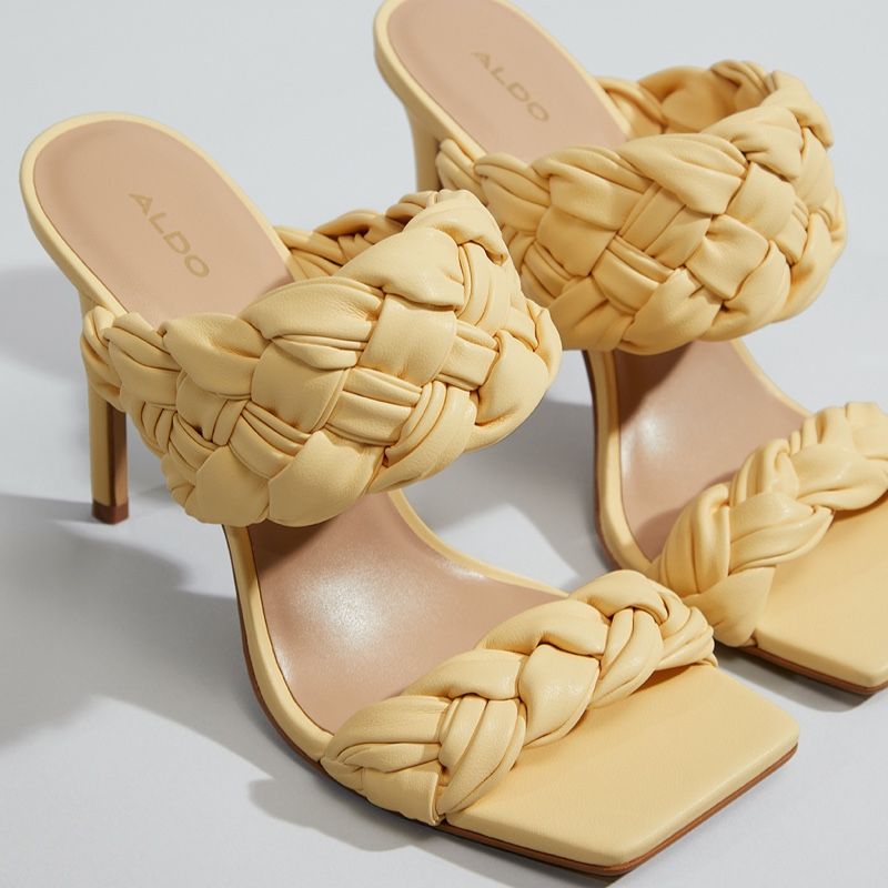 Women's Aldo Wovella High Heels Light Yellow | 9860-IZBWQ