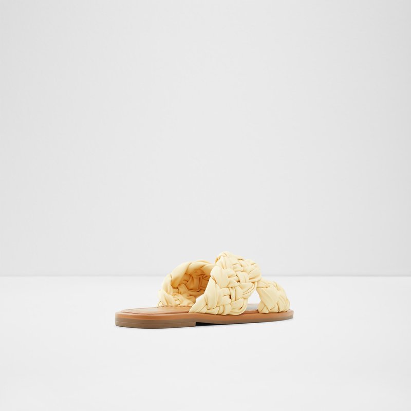 Women's Aldo Wovina Flat Sandals Light Yellow | 8364-TKPQY