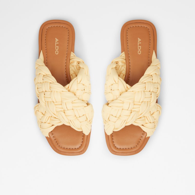 Women's Aldo Wovina Flat Sandals Light Yellow | 8364-TKPQY