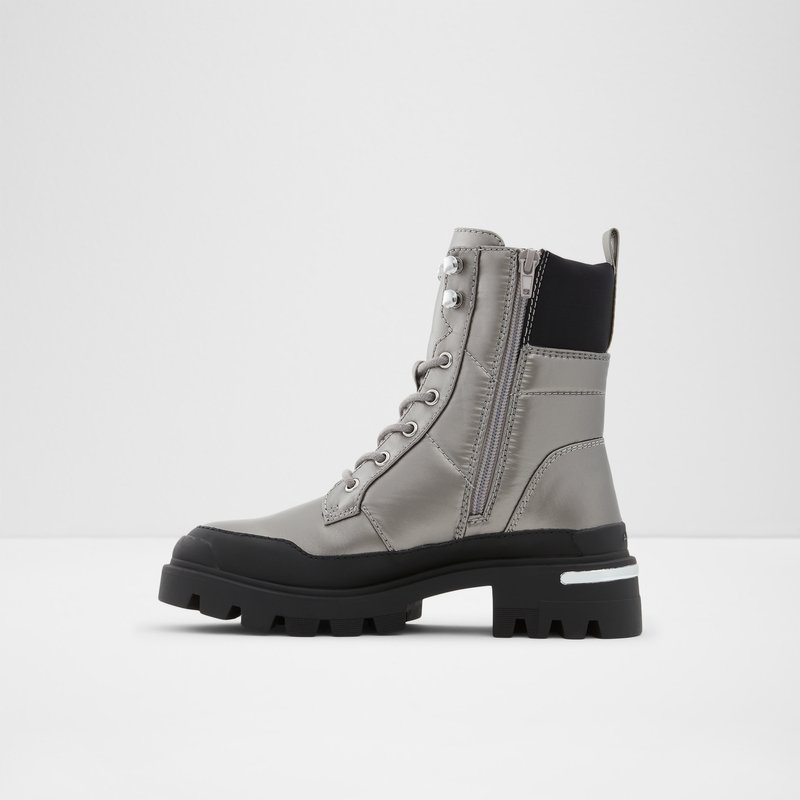Women's Aldo Yuclya Combat Boots Silver | 7246-IBWEK