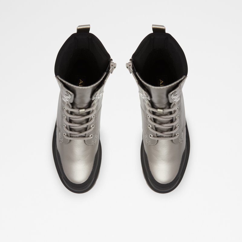 Women's Aldo Yuclya Combat Boots Silver | 7246-IBWEK
