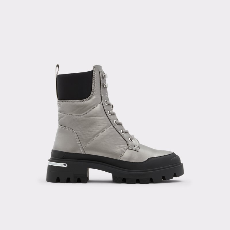 Women\'s Aldo Yuclya Combat Boots Silver | 7246-IBWEK